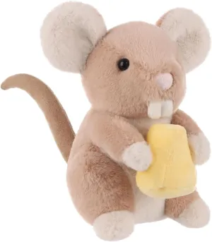 Apricot Lamb Cheese Rat Plush Mouse Stuffed Animals for Kids, Soft Cute Plush Toys for Baby Girl and Boy, Fluffy Cheese Rat Brown 6 Inches