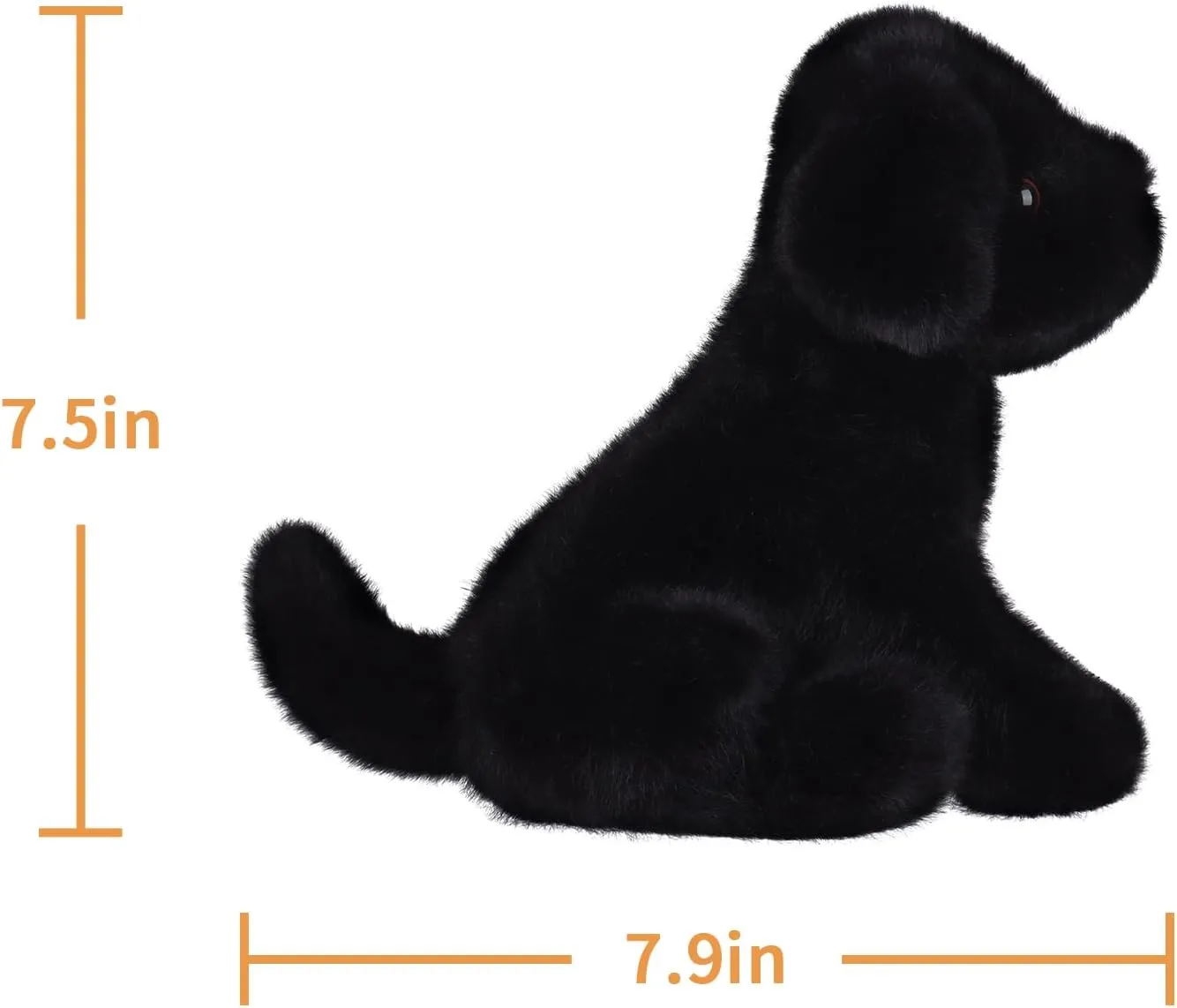 Apricot Lamb Toys Plush Black Docile Labrador Puppy Dog Stuffed Animal Soft Cuddly Perfect for Kids 7.5 Inches