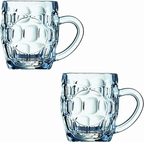 Arcoroc Britannia Set of 2 British Glass Beer Mug 10oz / 0.5 pint - 0293614