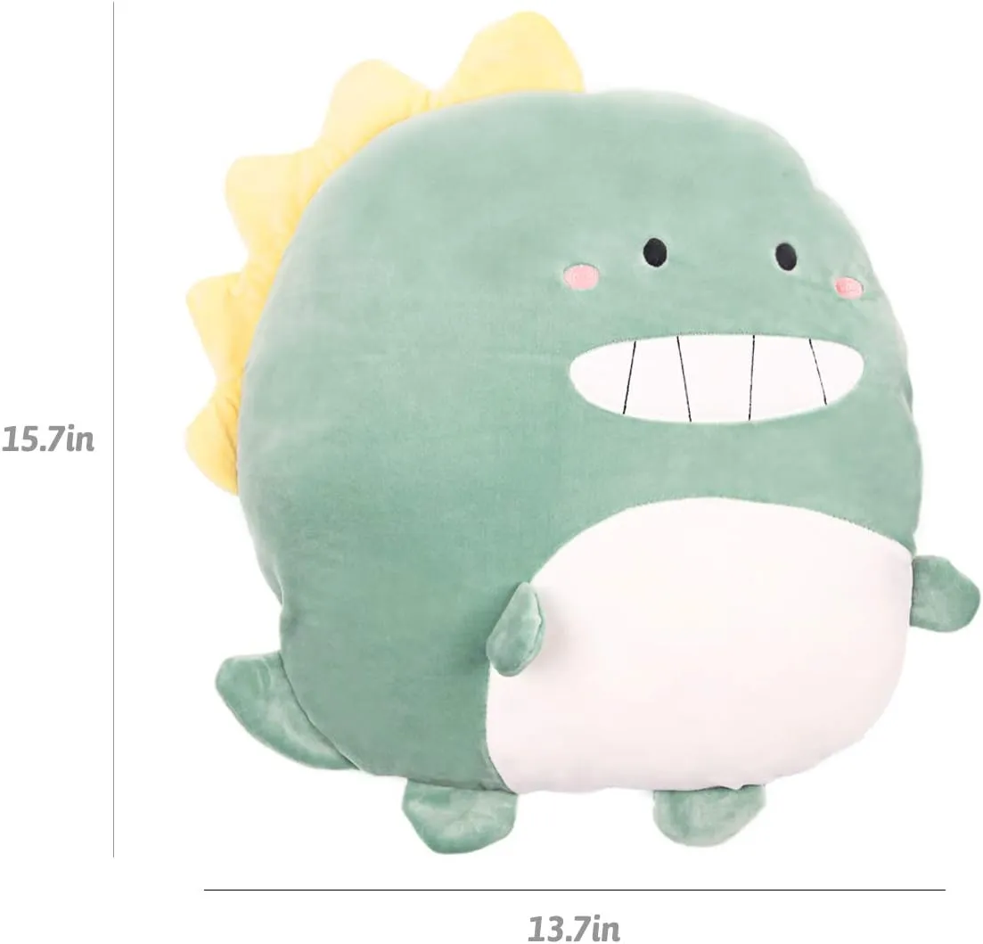 ARELUX 16in Soft Dinosaur Anime Plush Pillow Cute Stuffed Animal Plush Toy Kawaii Plushies Room Decor Christmas Decorations Gifts for Women Kids Birthday/Big Kid