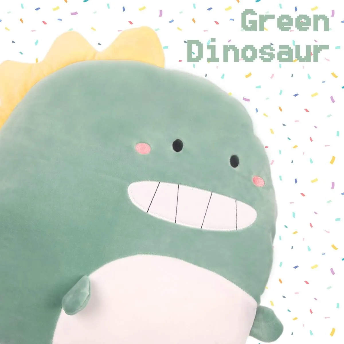ARELUX 16in Soft Dinosaur Anime Plush Pillow Cute Stuffed Animal Plush Toy Kawaii Plushies Room Decor Christmas Decorations Gifts for Women Kids Birthday/Big Kid