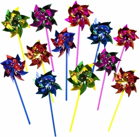 ArtCreativity Pinwheels Set, Pack of 12 - Assorted Colors - Pinwheels for Yard and Garden, Fun Carnival Toys and Party Favor - Garden Spinning Windmill - Amazing Gift Idea for Boys and Girls Ages 3 