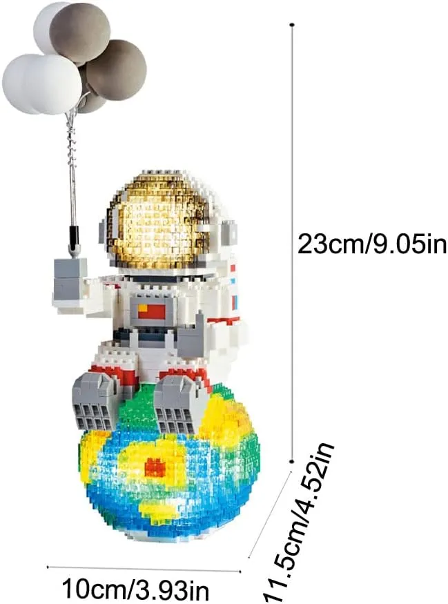 Astronaut Mini Building Blocks Micro Building Kits for Adults with Led Lighting Kit-Balloon Romantic1368PCS