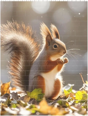 Autumn Squirrel Building Block Puzzle Personalized Building Bricks for Adults Block Puzzle Building DIY Brick Block Puzzles Valentine's Day Gifts for Home Decor Brick Puzzle