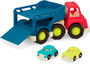 B. Toys – Car Carrier Truck – Toy Car Carrier – 2 Mini Cars – Toy Trucks for Toddlers, Kids – 12 Months   – Happy Cruisers - Car Carrier