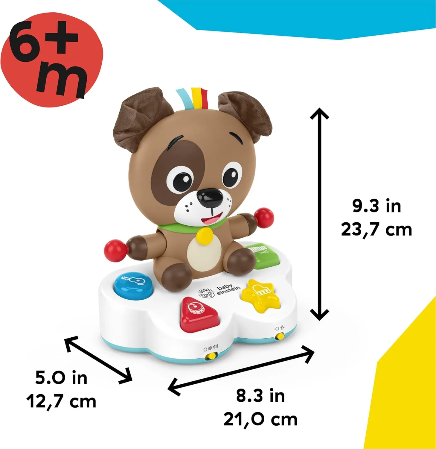 Baby Einstein Drum & Learn Dean Musical Learning Toy, Multisensory, Ages 6 Months and Up