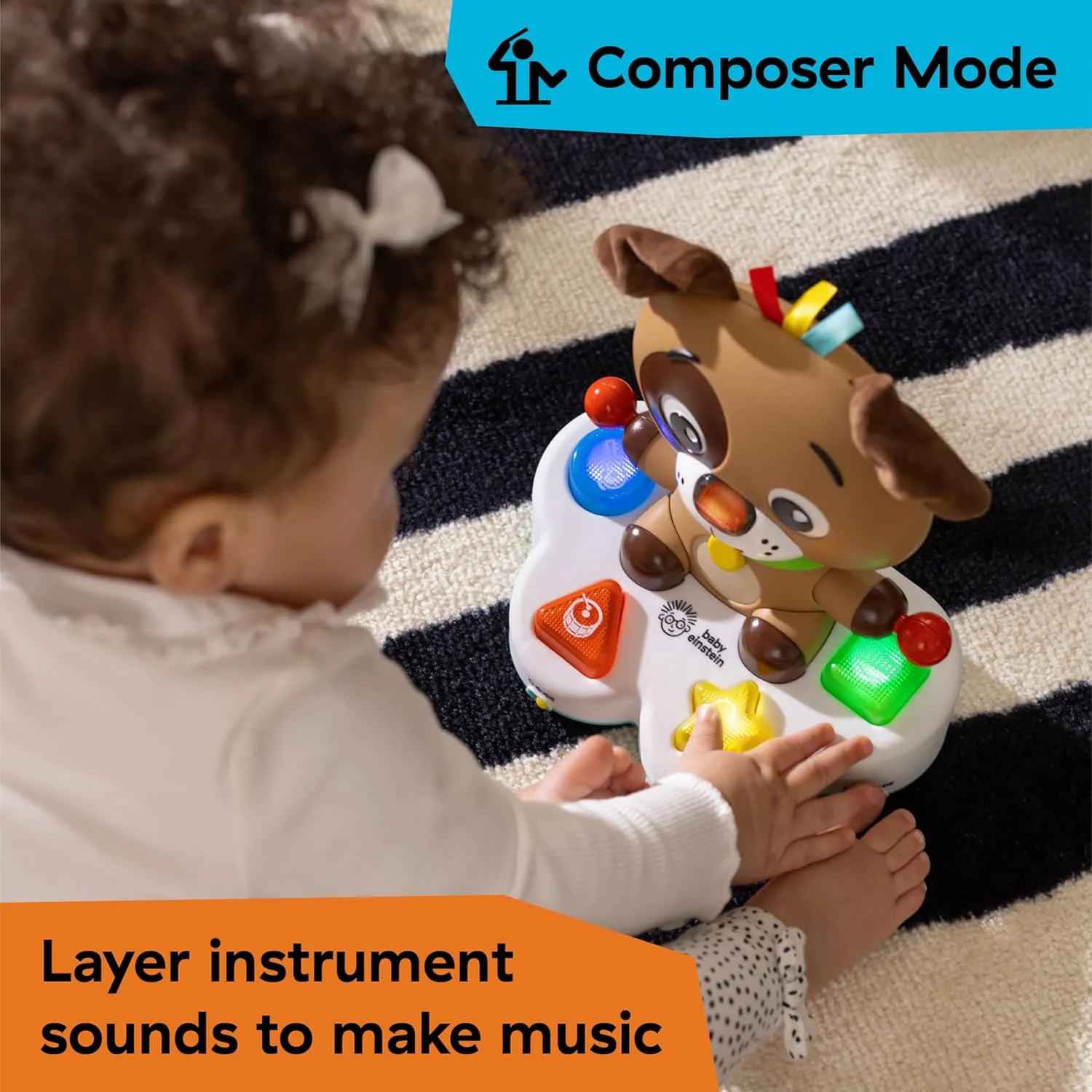 Baby Einstein Drum & Learn Dean Musical Learning Toy, Multisensory, Ages 6 Months and Up