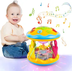 Baby Toys 6 to 12 Months Ocean Projector Baby Light Up Toys Musical Tummy Time Infant Toys 3-6 6-12 12-18 Months 6 7 8 9 Month Old Baby Crawling Toys One Year Old Birthday Gifts Boys Girls