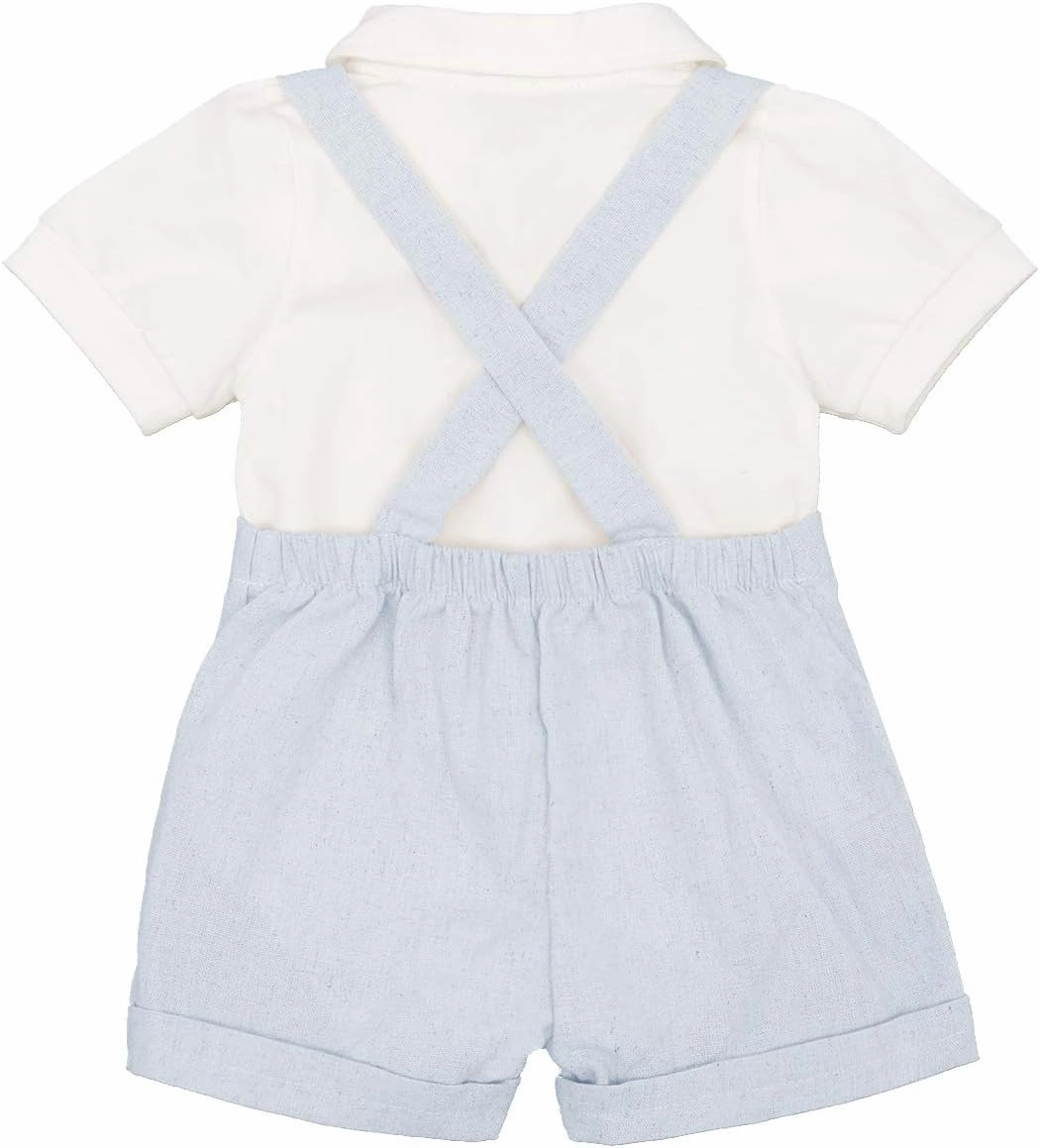 Baby Boys Formal Suit Set Short Sleeve Romper Suspenders Shorts Pants Bowtie Wedding Tuxedo Outfits Cake Smash Clothes