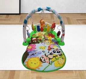 Baby Play Mat Musical Play Mat Piano Play Gym Tummy Sensory Activity Mat for Newborn Infant Toddler Child Wild Panda Play Mat