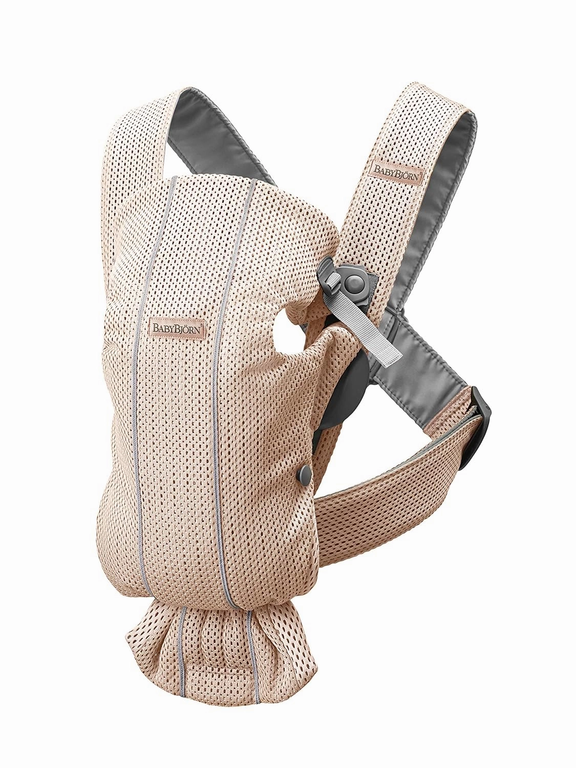 BabyBjörn Baby Carrier Mini, 3D Mesh, Pearly Pink Newborn Carrier (7-25 lbs), Ergonomic, Easy-to-Use