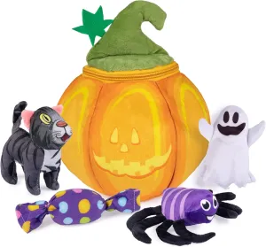 Babys First Halloween Plush Toys Set | Includes 4 Soft Plush Halloween Toys with Plush Pumpkin Shaped Carrier | Halloween Toys for Toddlers | Baby Halloween Toys | Halloween Stuffed Toys