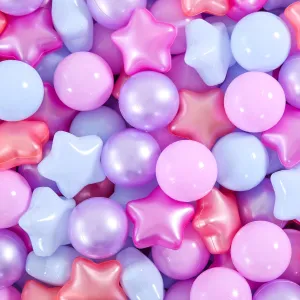Ball Pit Balls and Stars for Ball Pits, Pack of 200 Phthalate Free BPA Free Crush Proof Plastic Toy Balls for Kids Toddlers Ball Pits, Playpen, Baby Pool, with Storage Bag Indoor Outdoor