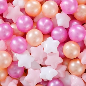 Ball Pit Balls and Stars, 100 200 500 Pieces Plastic Toy Balls for Kids Toddllers Baby Girls Ball Pits, Bounce House, Play Tent, Baby Pool Water Toys,Party Banner Props