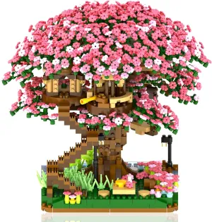 B&LHCX Cherry Bonsai Tree Building Sets for Girls Mini Building Blocks of Cherry Blossom Bonsai Tree kit,2008pcs Mini Bricks Sakura Tree House, Good Choice for Kids and Adults.