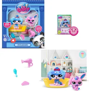 BANDAI Littlest Pet Shop Petfluencer Super Salon | Petfluencer Set Contains 2 LPS Mini Pet Toys 4 Accessories 1 Backdrop 1 Collector Card and 1 Virtual Code | Collectable Toys for Girls and Boys