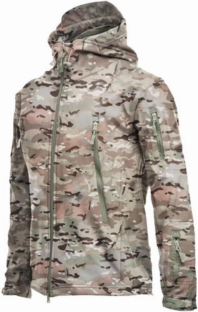 BaronHong Men's Outdoor Hiking Soft Shell Jackets Combat Hooded Coat Camping Hunting Jacket