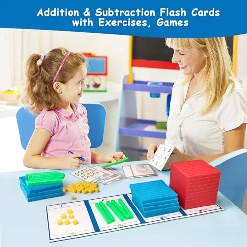 Base Ten Blocks Plastic 143 pcs Math Manipulatives Kindergarten Counting Cubes for Kids Math,Place Value Blocks for Early Counting Math Toy for 1st Grade