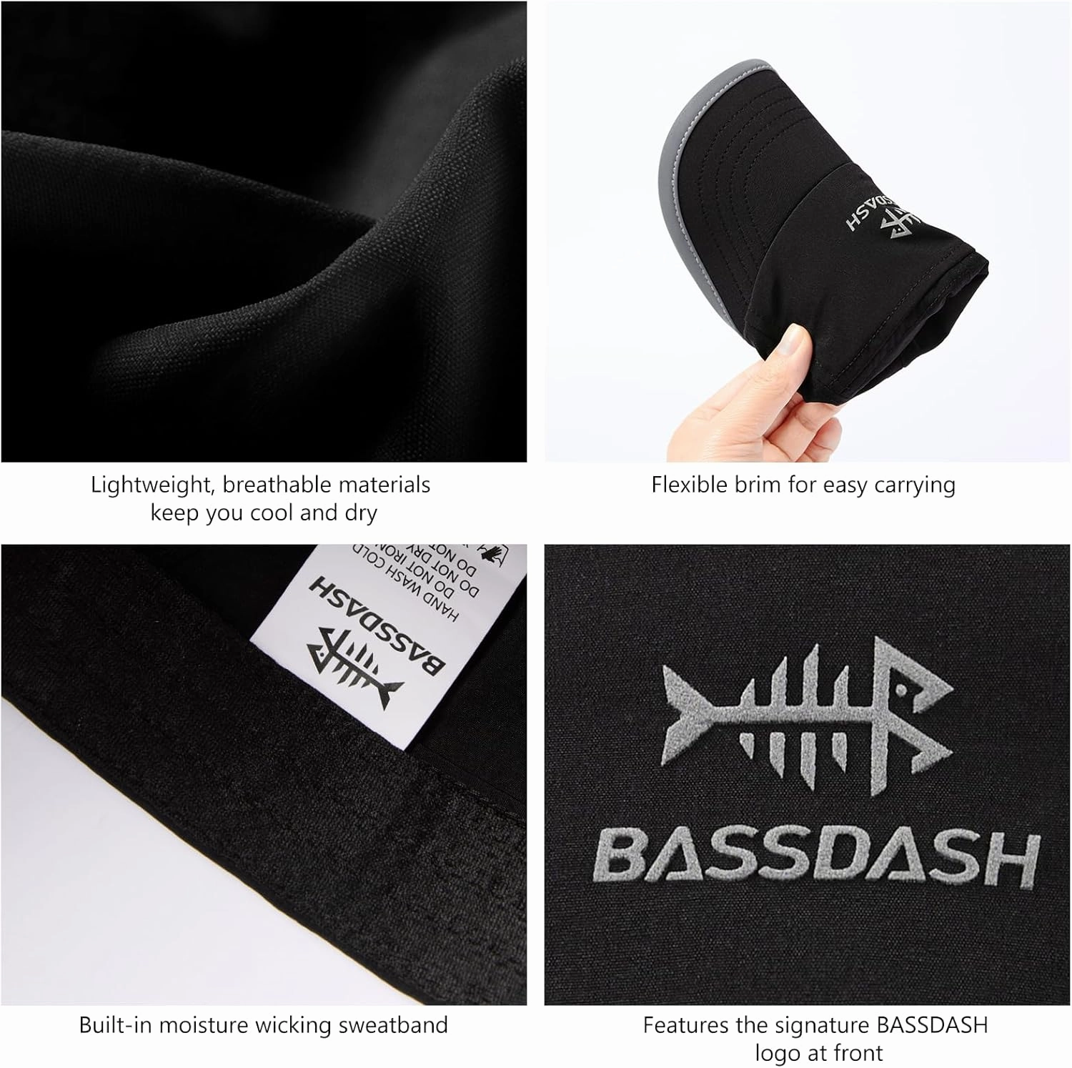 BASSDASH Ultralight UPF 50  Soft Baseball Caps Unstructured Quick Dry Folding Hat Adjustable for Men Woman Outdoor Activities