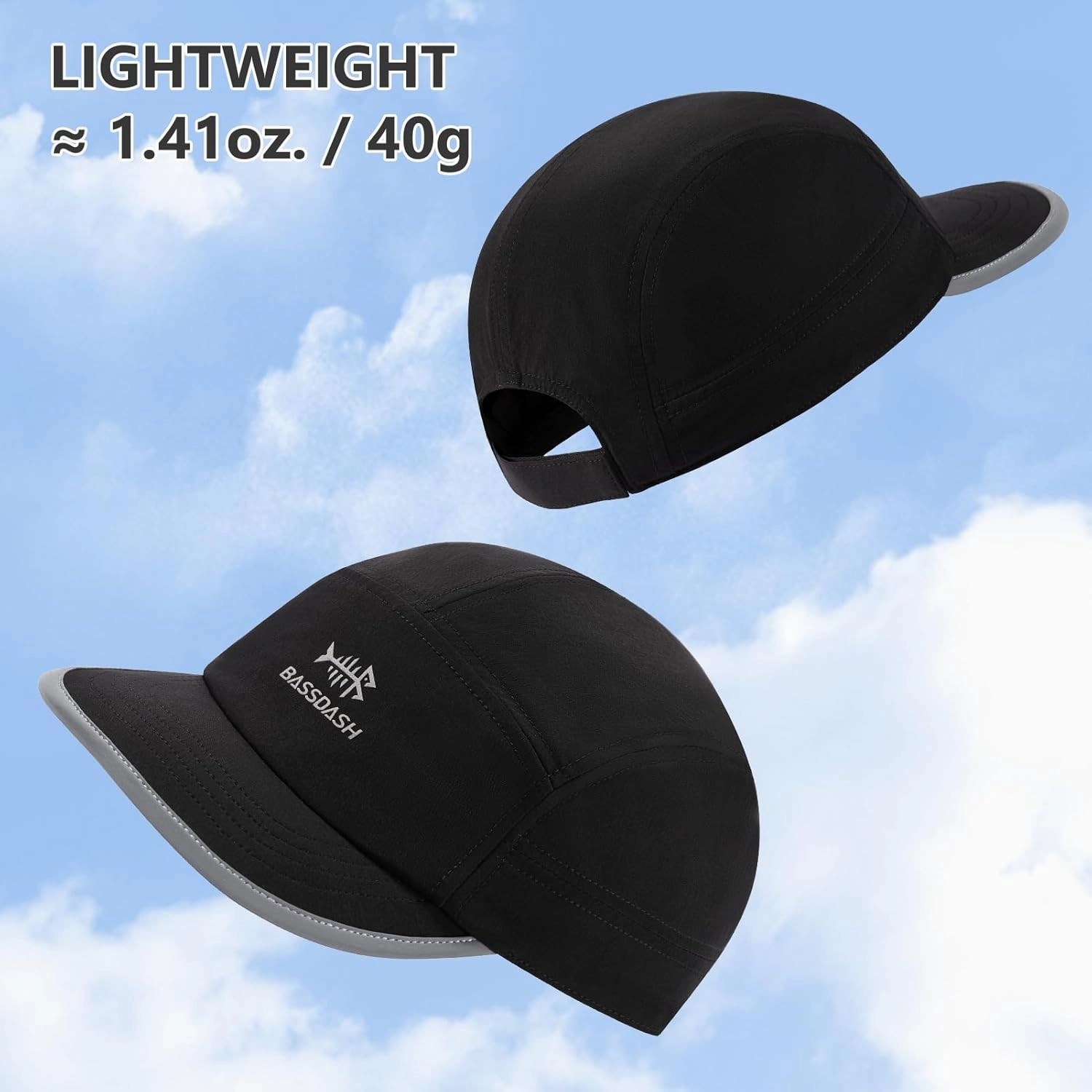 BASSDASH Ultralight UPF 50  Soft Baseball Caps Unstructured Quick Dry Folding Hat Adjustable for Men Woman Outdoor Activities