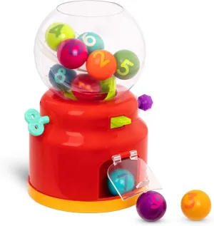 Battat Bubble Dispenser for Kids - Mini Vending Machine Toy - 10 Colorful Number Balls - Numbers & Colours Gumball Machine - Toddlers 12 Months 