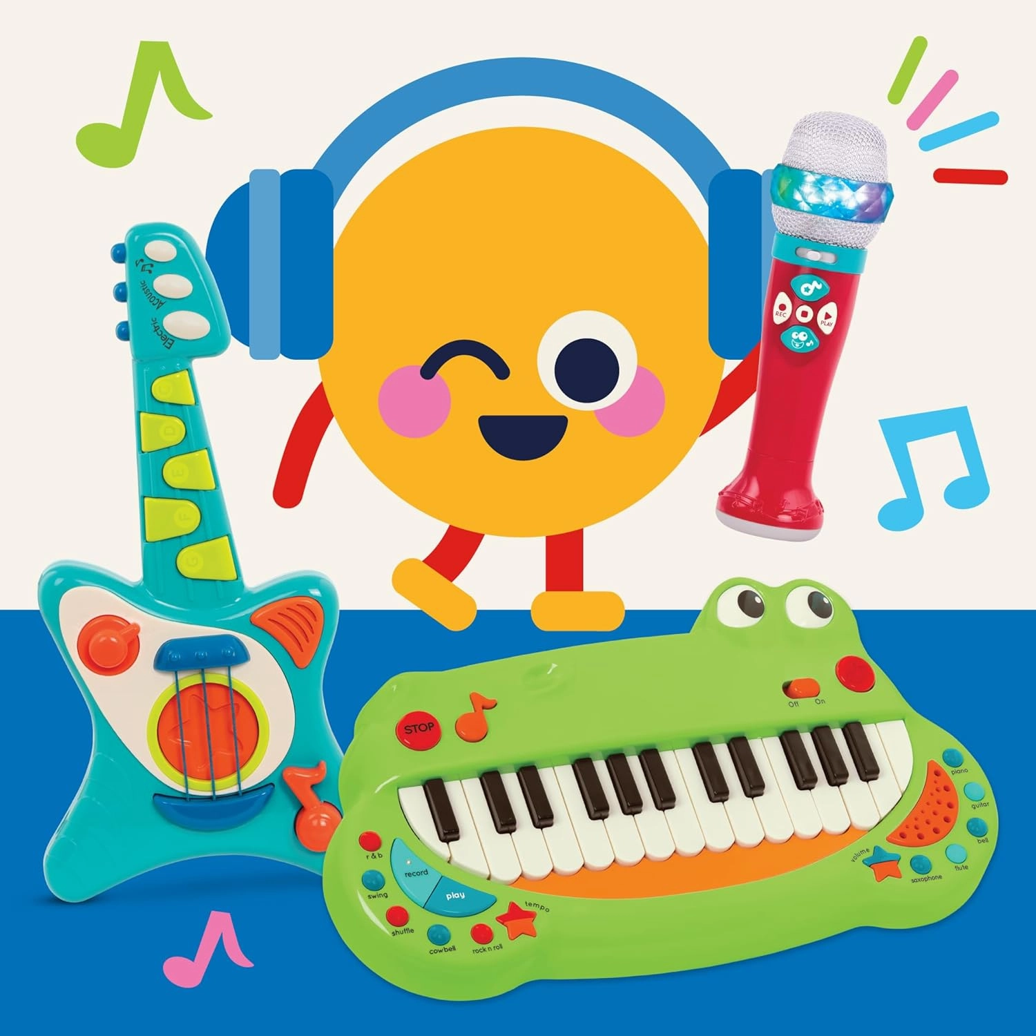 Battat Toddler Musical Instrument - Animal Keyboard Piano With 5 Settings - Crocodile Piano - 2 Years 