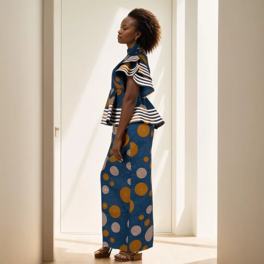 BAZINRICHE Women African Dresses Clothing Dashiki Bazin Riche Dress Women Skirt Set Print Ankara Zipper Top