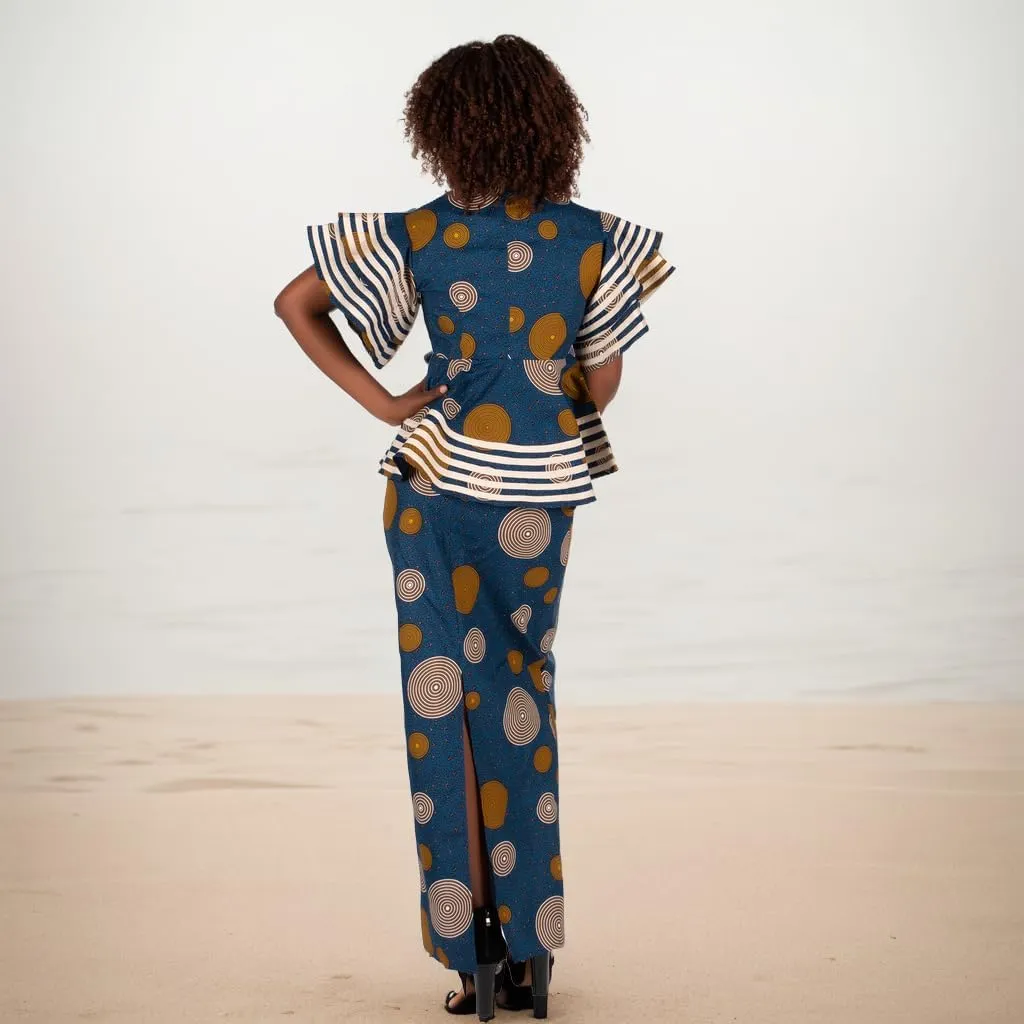 BAZINRICHE Women African Dresses Clothing Dashiki Bazin Riche Dress Women Skirt Set Print Ankara Zipper Top