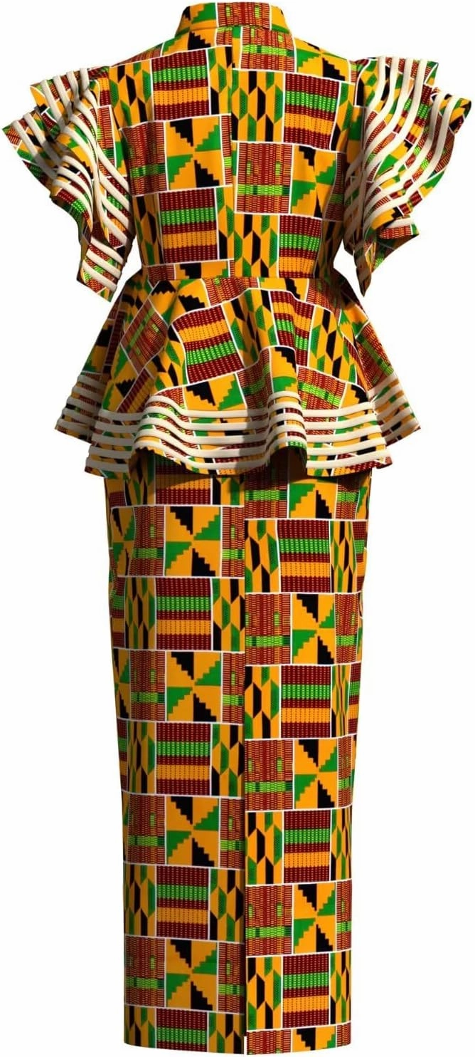 BAZINRICHE Women African Dresses Clothing Dashiki Bazin Riche Dress Women Skirt Set Print Ankara Zipper Top