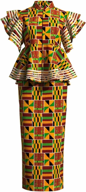 BAZINRICHE Women African Dresses Clothing Dashiki Bazin Riche Dress Women Skirt Set Print Ankara Zipper Top