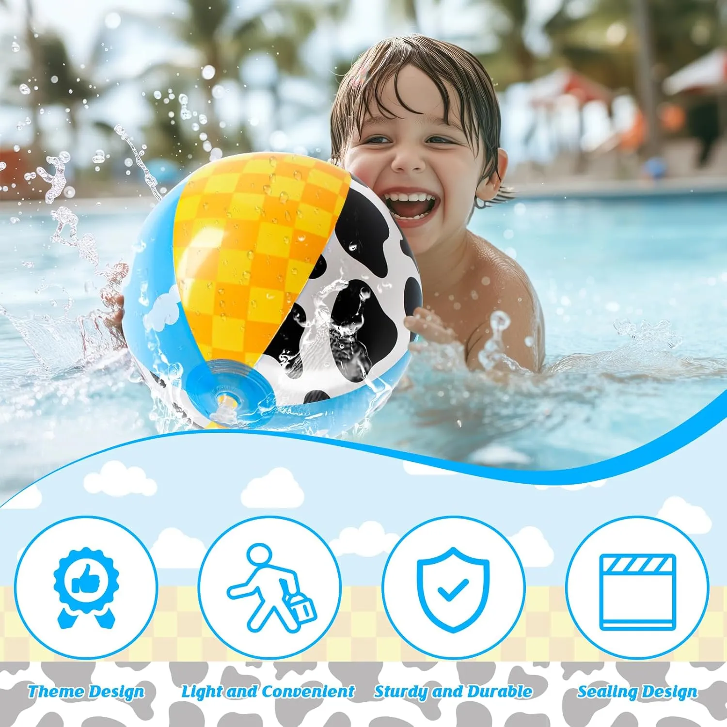 Beach Ball Set,Themed Beach Balls for Summer Pool Games