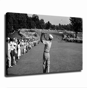 Ben Hogan 1950 Us Golf Open Black & White Retro Old Photo Poster Wall Art Canvas Painting Posters and Prints Wall Art Pictures for Living Room Bedroom Background Wall Decor (16×24inch-No Framed)