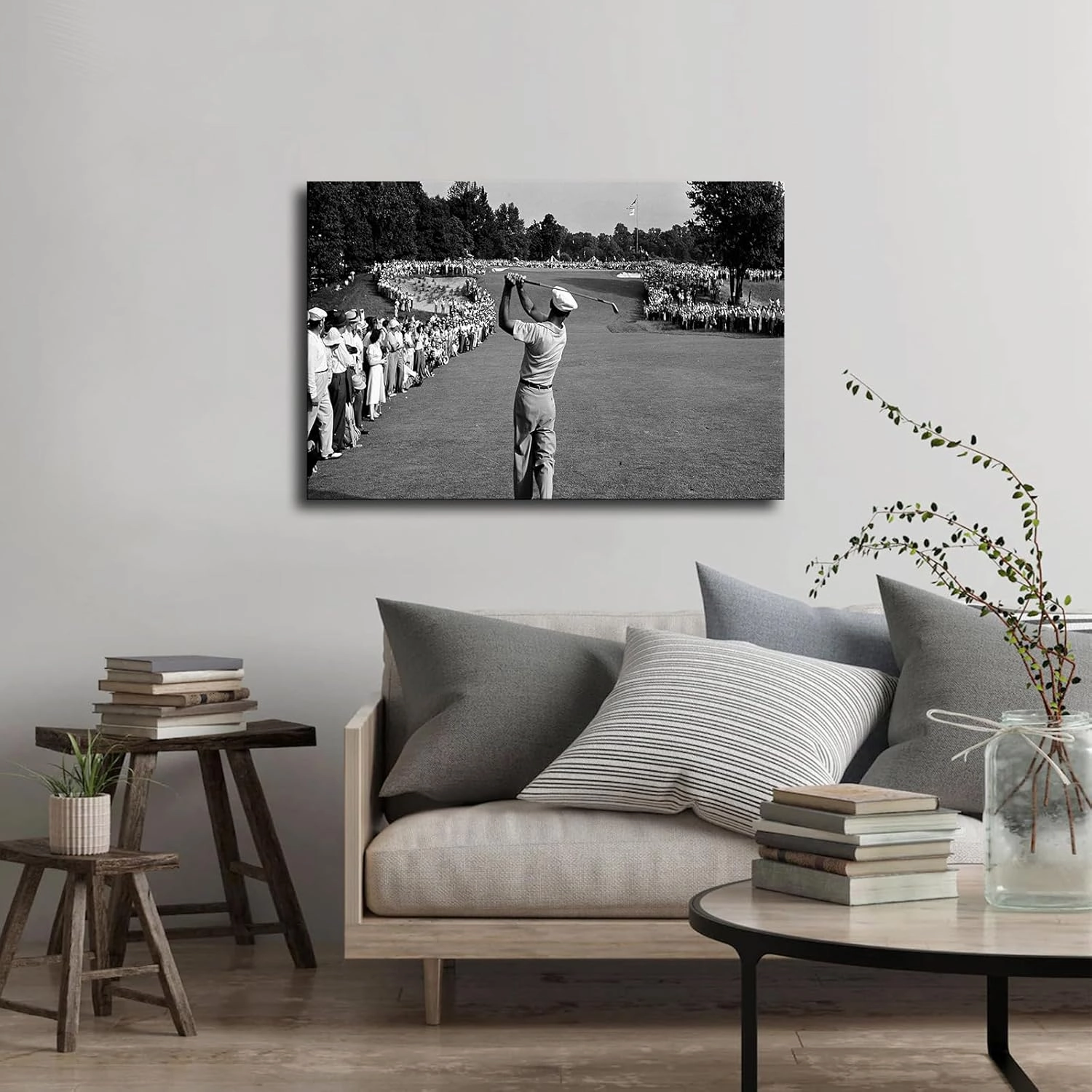 Ben Hogan 1950 Us Golf Open Black & White Retro Old Photo Poster Wall Art Canvas Painting Posters and Prints Wall Art Pictures for Living Room Bedroom Background Wall Decor (16×24inch-No Framed)