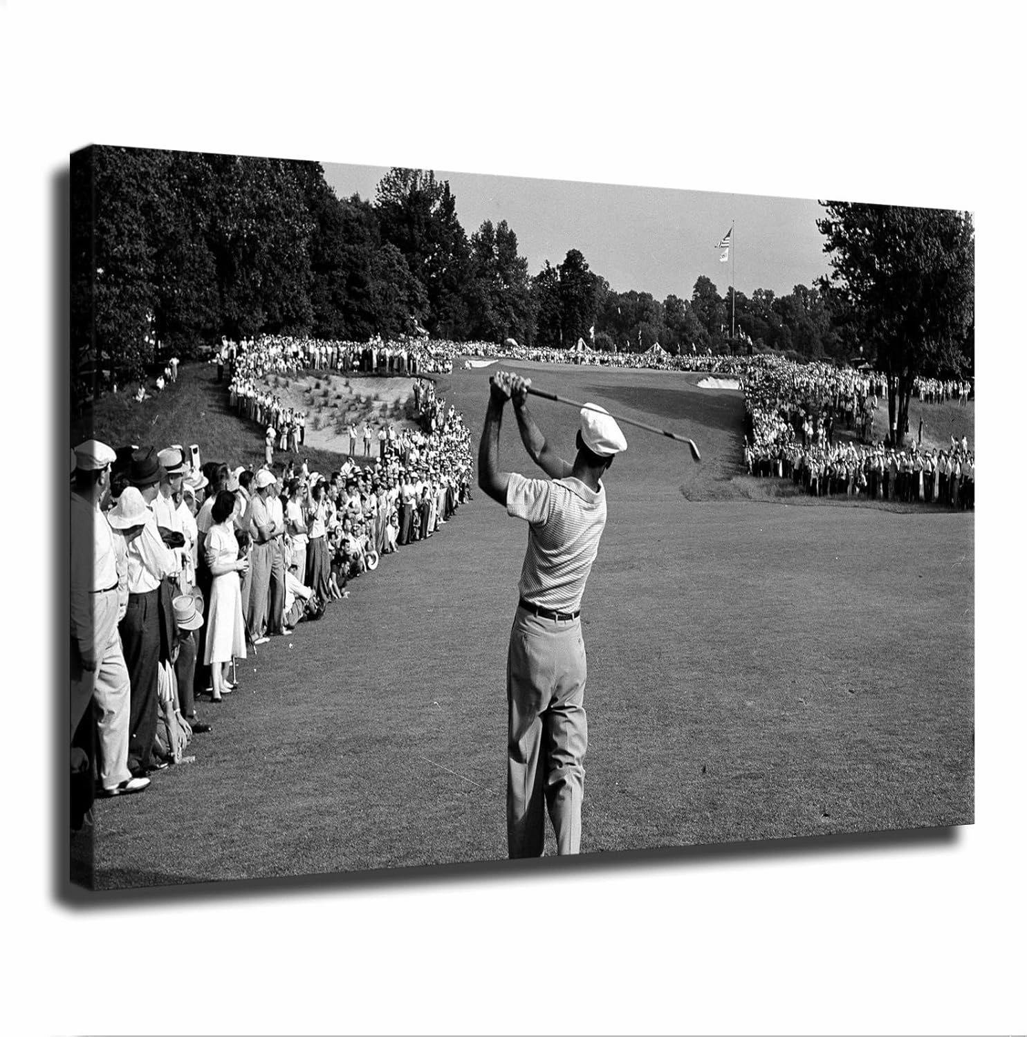 Ben Hogan 1950 Us Golf Open Black & White Retro Old Photo Poster Wall Art Canvas Painting Posters and Prints Wall Art Pictures for Living Room Bedroom Background Wall Decor (16×24inch-No Framed)