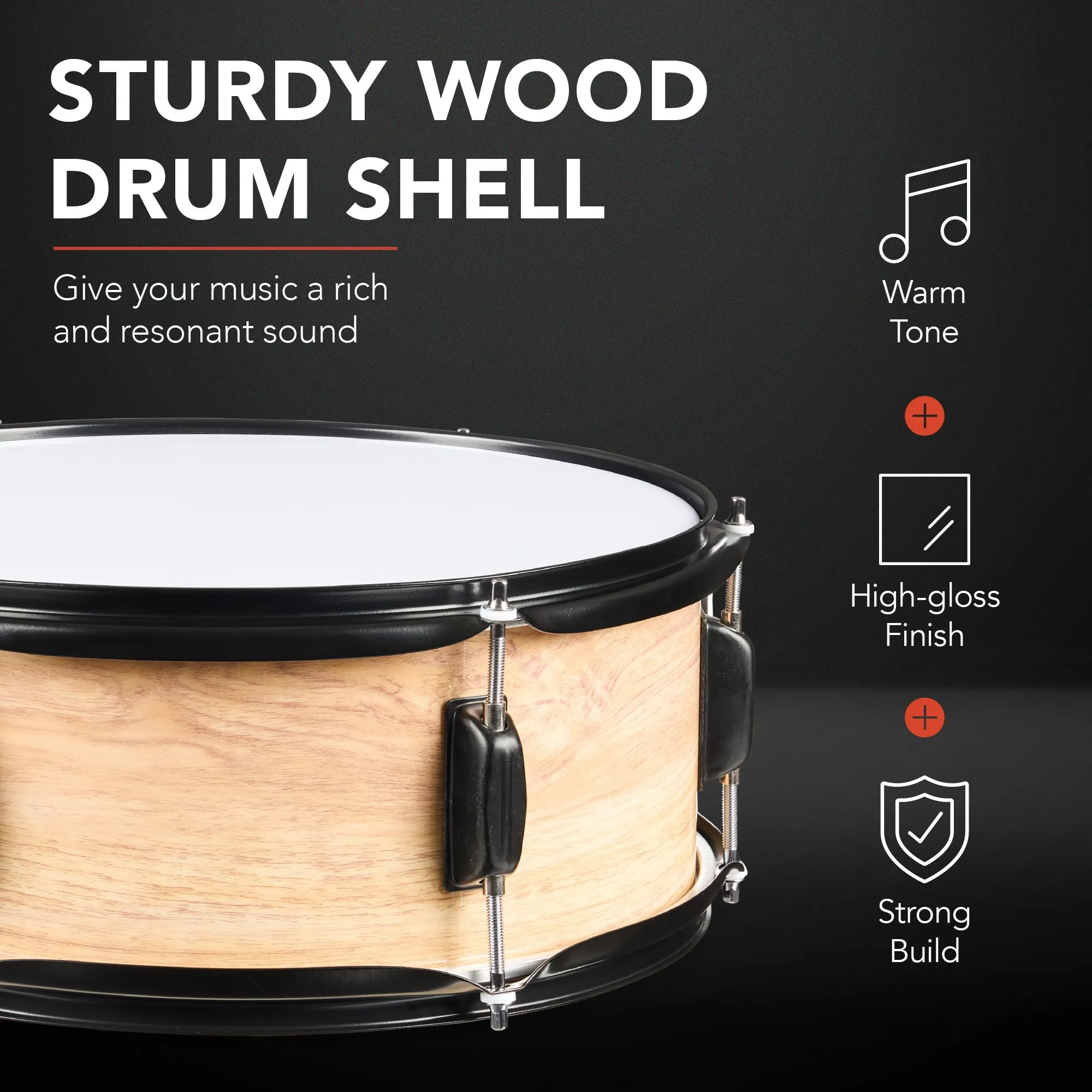Best Choice Products 5-Piece Beginner Drum Set w/ Snare, Bass, Toms, Cymbal, Hi-Hat, Sticks, Drum Pedal - Natural