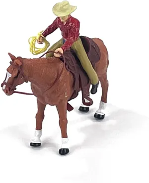 Big Country Toys Cowboy Figurine – Hand-Painted 1:20 Scale Ranch & Rodeo Collectible (6666 Ranch Cowboy and Quarter Horse)