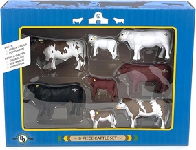 Big Country Toys 8-Piece Cattle Set - 1:20 Scale - Hand Painted - Farm Toys - Farm Animals