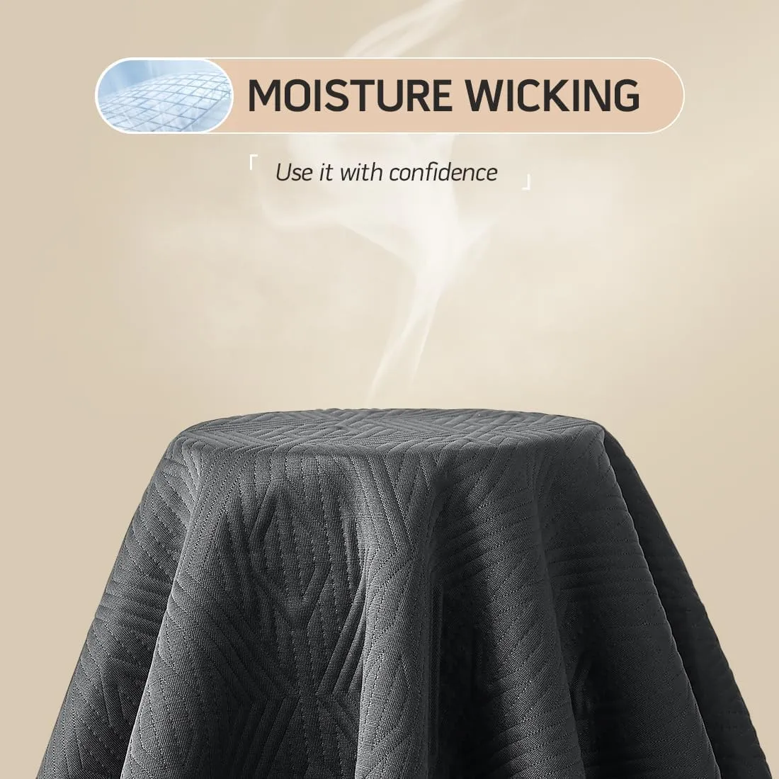 Black Premium Cooling 100% Waterproof Queen Mattress Protector, Noiseless, Anti - Slip, Breathable Bed Cover, Rayon from Bambo, Quilted, Mattress Pad Sheet, Deep Pocket 8"-21"