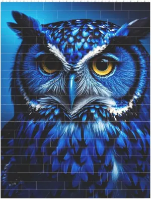 Blue Owl Building Block Puzzle Personalized Building Bricks for Adults Block Puzzle Building DIY Brick Block Puzzles Valentine's Day Gifts for Home Decor Brick Puzzle