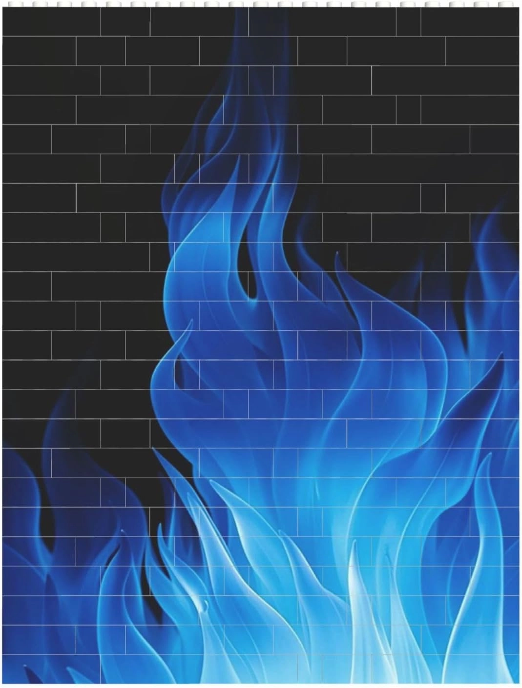 Blue Flame Building Block Puzzle Personalized Building Bricks for Adults Block Puzzle Building DIY Brick Block Puzzles Valentine's Day Gifts for Home Decor Brick Puzzle