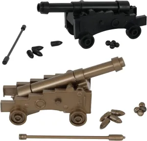 BMC Classic Naval Cannon Artillery Black & Bronze Plastic Army Men Accessories