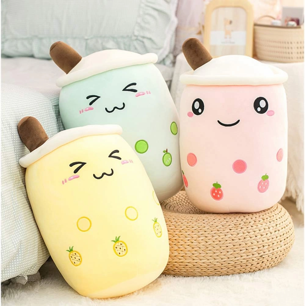 Boba Plushie, 13.7 in Boba Plush Pillow Toy Hugging Pillow Gifts (Pink Strawberry)