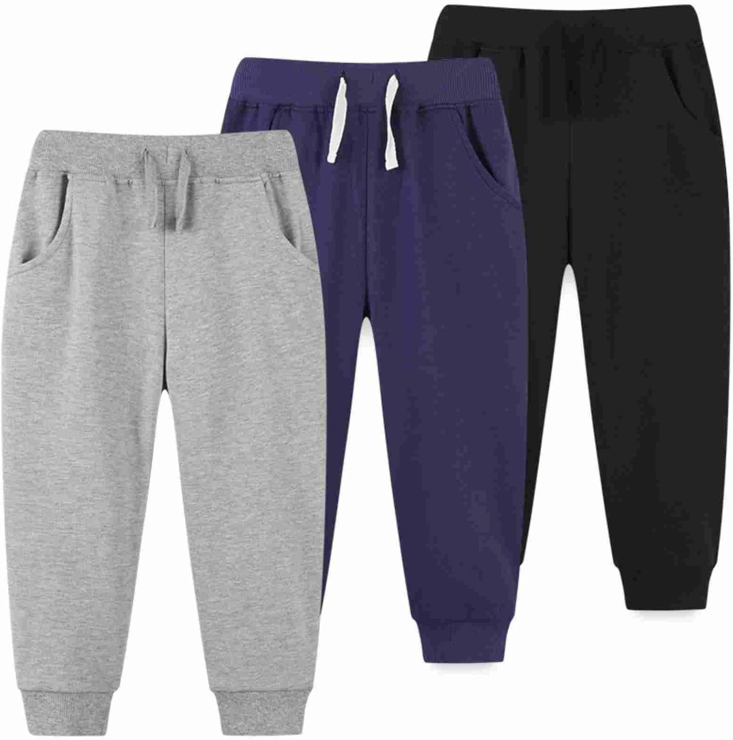 Boys Girls Plain Joggers Solid Color Jogging Trouser Tracksuit Bottom Pant Classic Elasticated Cuff Jogging Pants