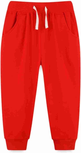 Boys Girls Plain Joggers Solid Color Jogging Trouser Tracksuit Bottom Pant Classic Elasticated Cuff Jogging Pants