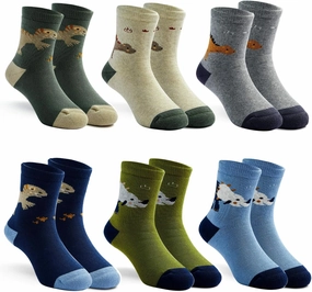 Boys Winter Warm Socks Kids Cotton Crew Socks Cartoon Bear Socks For Boys