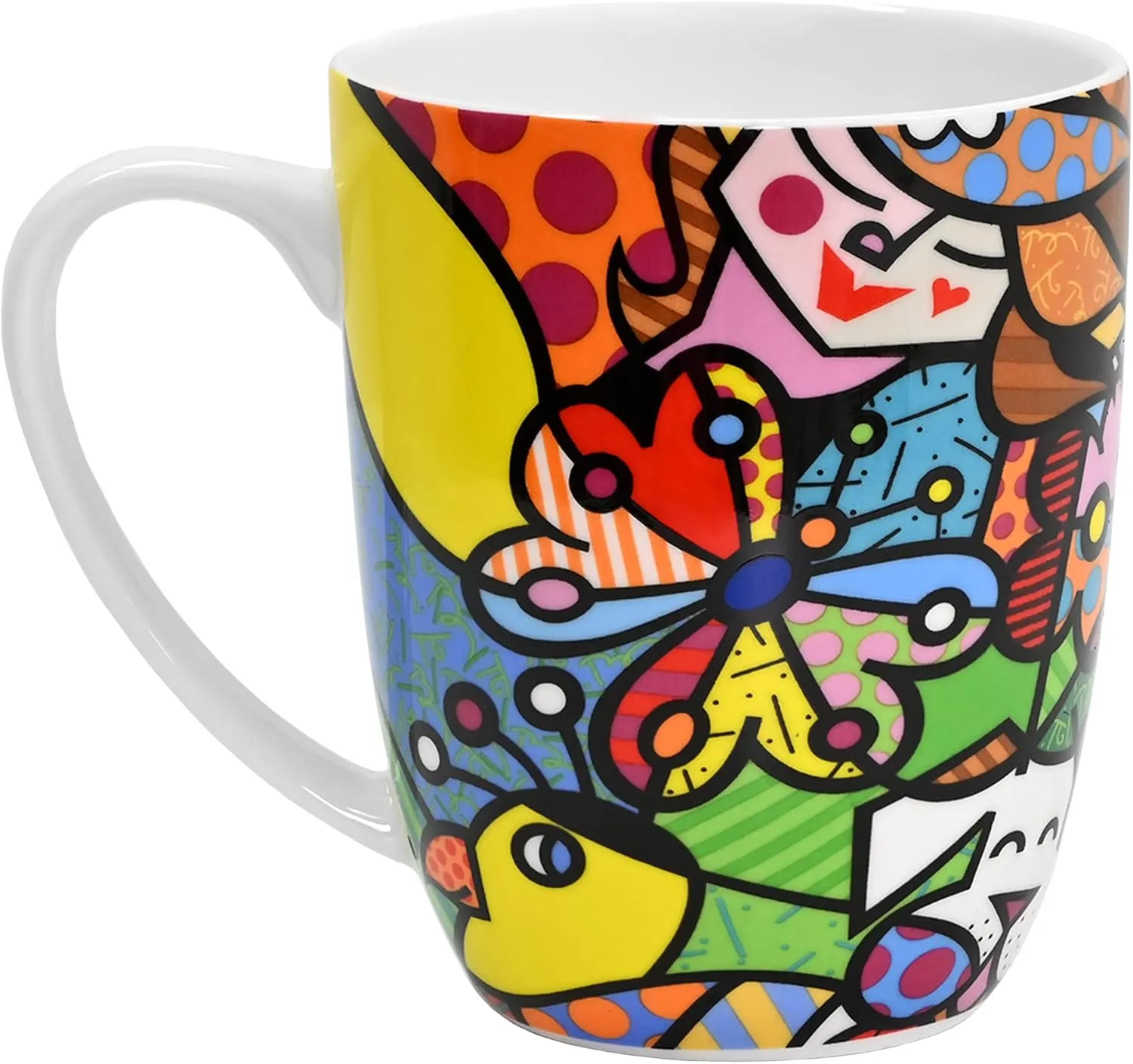 Britto Romero Bone China Coffee Mug, 16.8 oz, Nature in Harmony, Animal Artwork Design