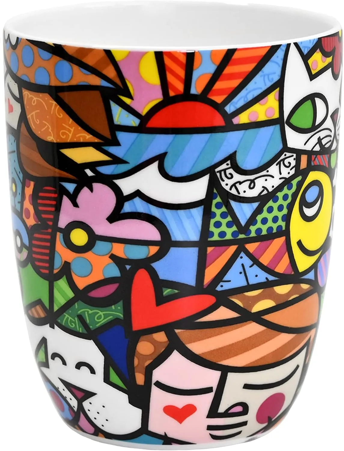 Britto Romero Bone China Coffee Mug, 16.8 oz, Nature in Harmony, Animal Artwork Design