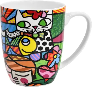 Britto Romero Bone China Coffee Mug, 16.8 oz, Nature in Harmony, Animal Artwork Design