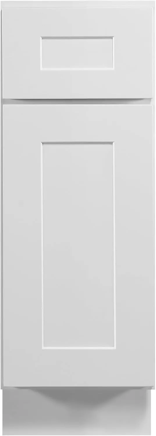 Brookings Shaker Unassembled Base Kitchen Cabinet B12, 12 W x 24 D x 34.5 H, Painted White with Sherwin Williams®, Solid Wood – Design House, 561324