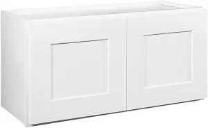 Brookings Shaker Unassembled Bridge Wall Kitchen Cabinet W3015, 30 W x 12 D x 15 H, Painted White with Sherwin Williams®, Solid Wood – Design House, 561639